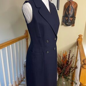 Brooks Brothers  Navy double breasted sleeveless dress